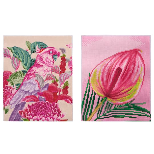 8" x 10" Pink Parrot Diamond Art Kit by Make Market®